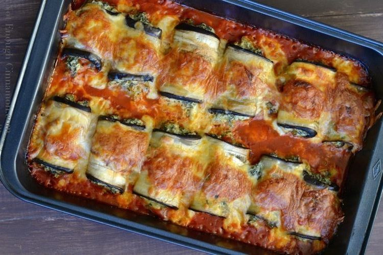 لفائف الباذنجان باللحم المفروم