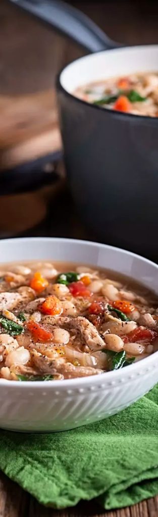 فاصوليا بيضاء بالدجاج والخضار