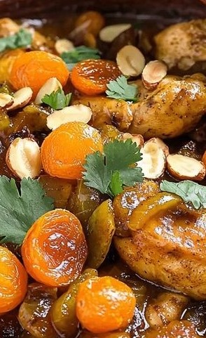 أجنحة الدجاج بالفواكه الجافة والعسل