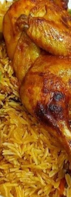 أرز أحمر بالدجاج الخضار