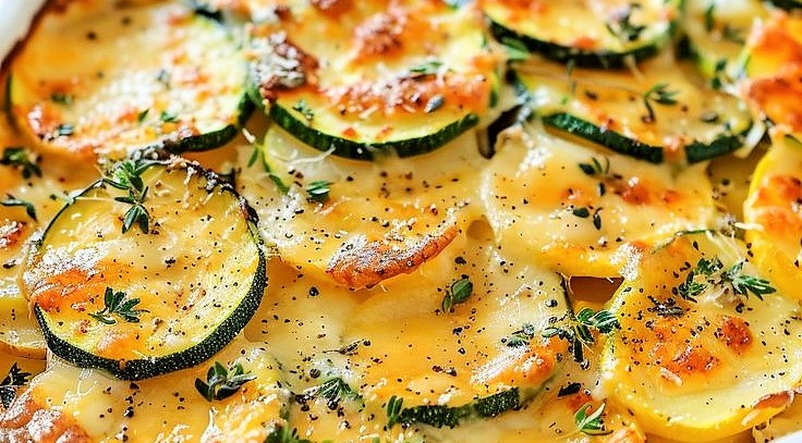 غراتان الكوسا والبطاطا الصيفي الخفيف!