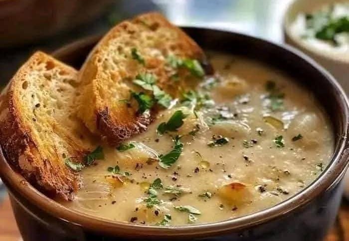 1 ـــ حساء الجبن بالبصل والبطاطا