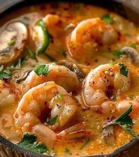 2 ـــ شوربة الجمبري أو القريدس أو الروبيات الكثيفة بالكريمة