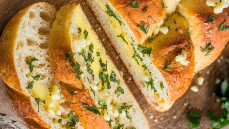 خبز الزبدة والجبن بالأعشاب المنسمة