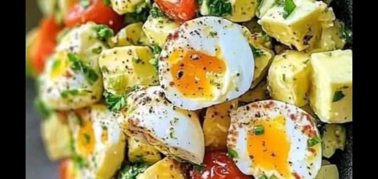 سلطة الجبن الصلب والبيض المطبوخ